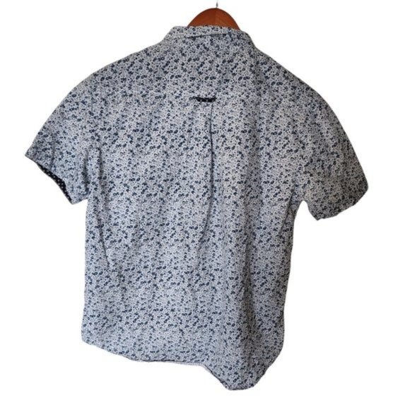 Sunrise Kingdom Mens Short Sleeve Button Down White‎ Floral M Medium Cotton - Picture 7 of 10